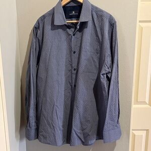 Hart Schaffer Marx Blue Design Men’s XL Button Up